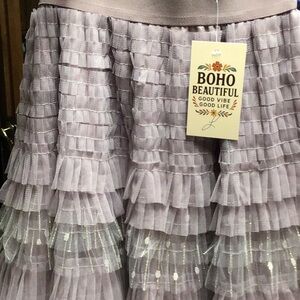 Lavender Tiered Ruffle Skirt